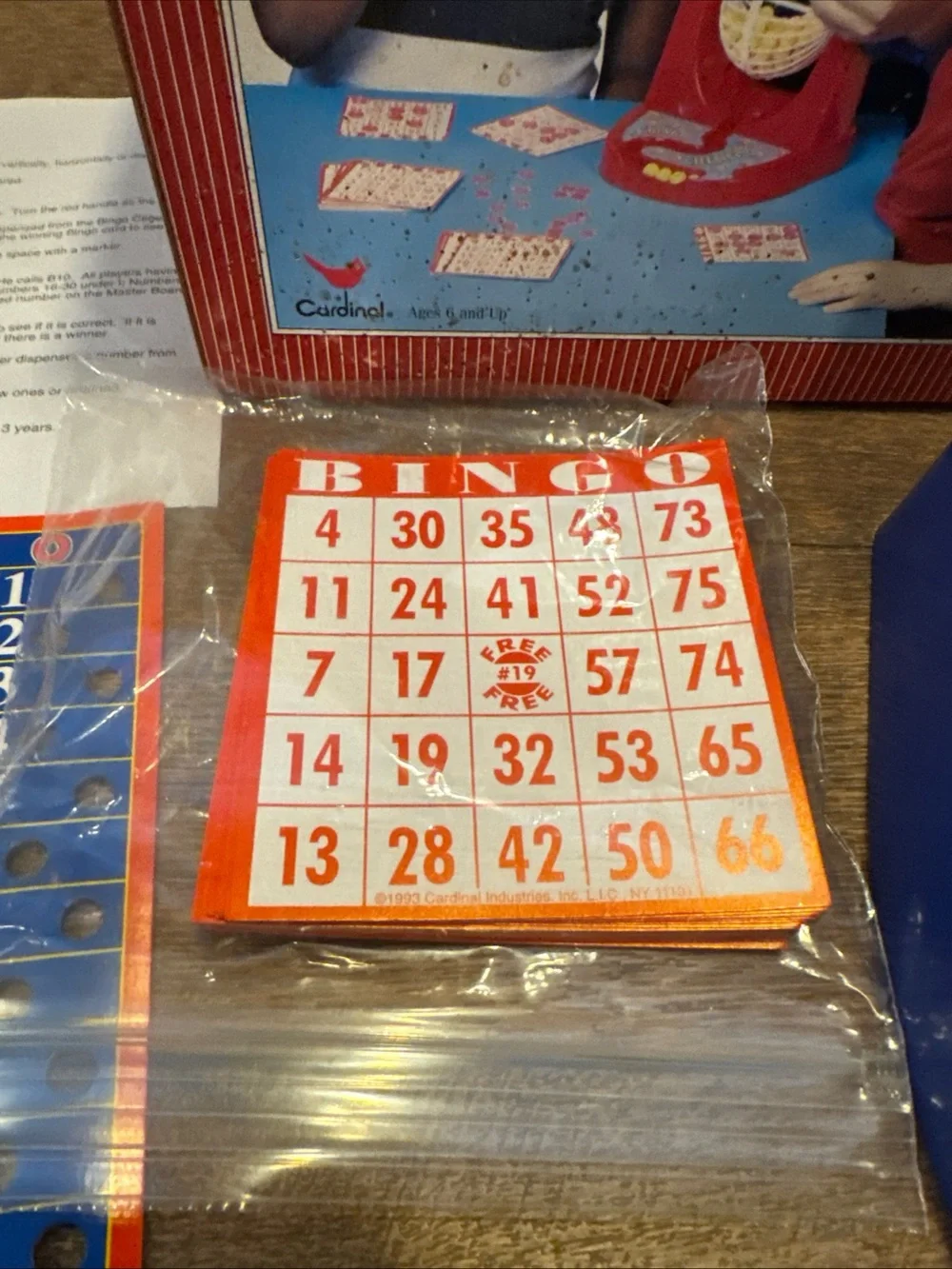 2004 Cardinal Deluxe Bingo Family Game with Box, Balls, Cage, Cards, Directions